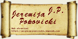 Jeremija Popovicki vizit kartica